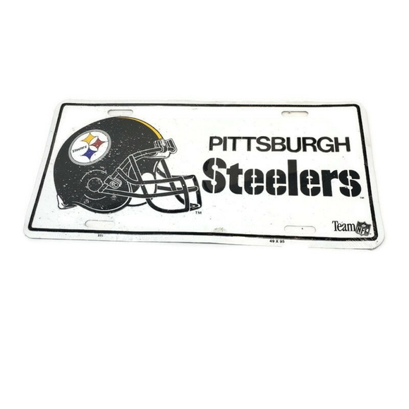 Pittsburgh Steelers Vintage 1990's Metal License Plate - Picture 1 of 4